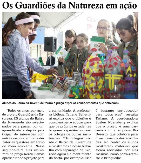 Projeto Guardiões da Natureza realizam ação na semana do meio ambiente