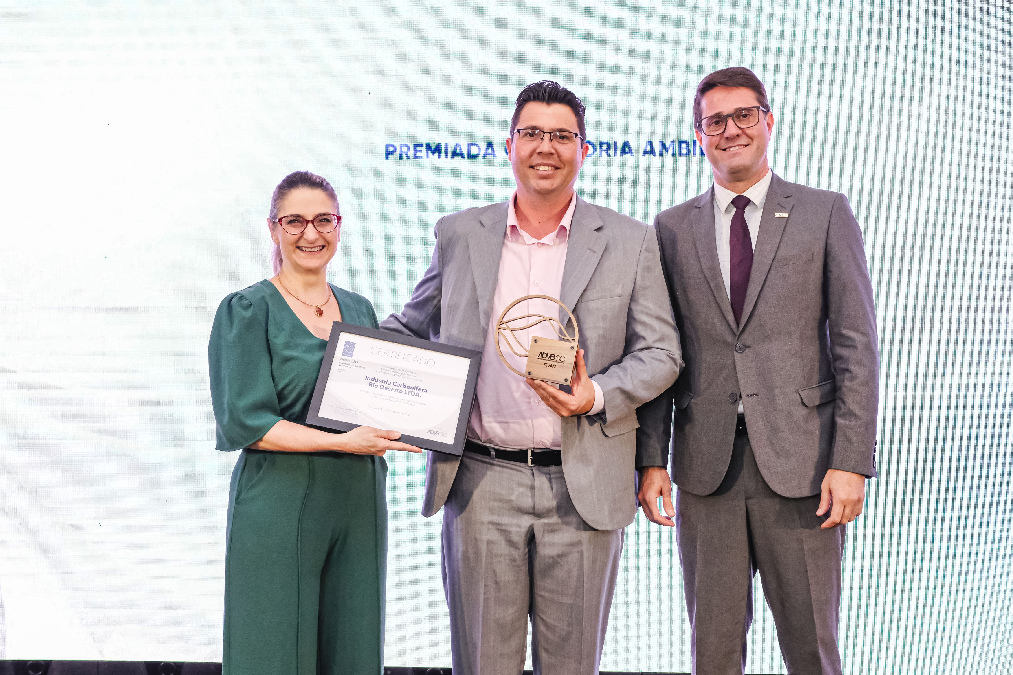 Rio Deserto recebe Prêmio ESG 2022, durante cerimônia em Chapecó