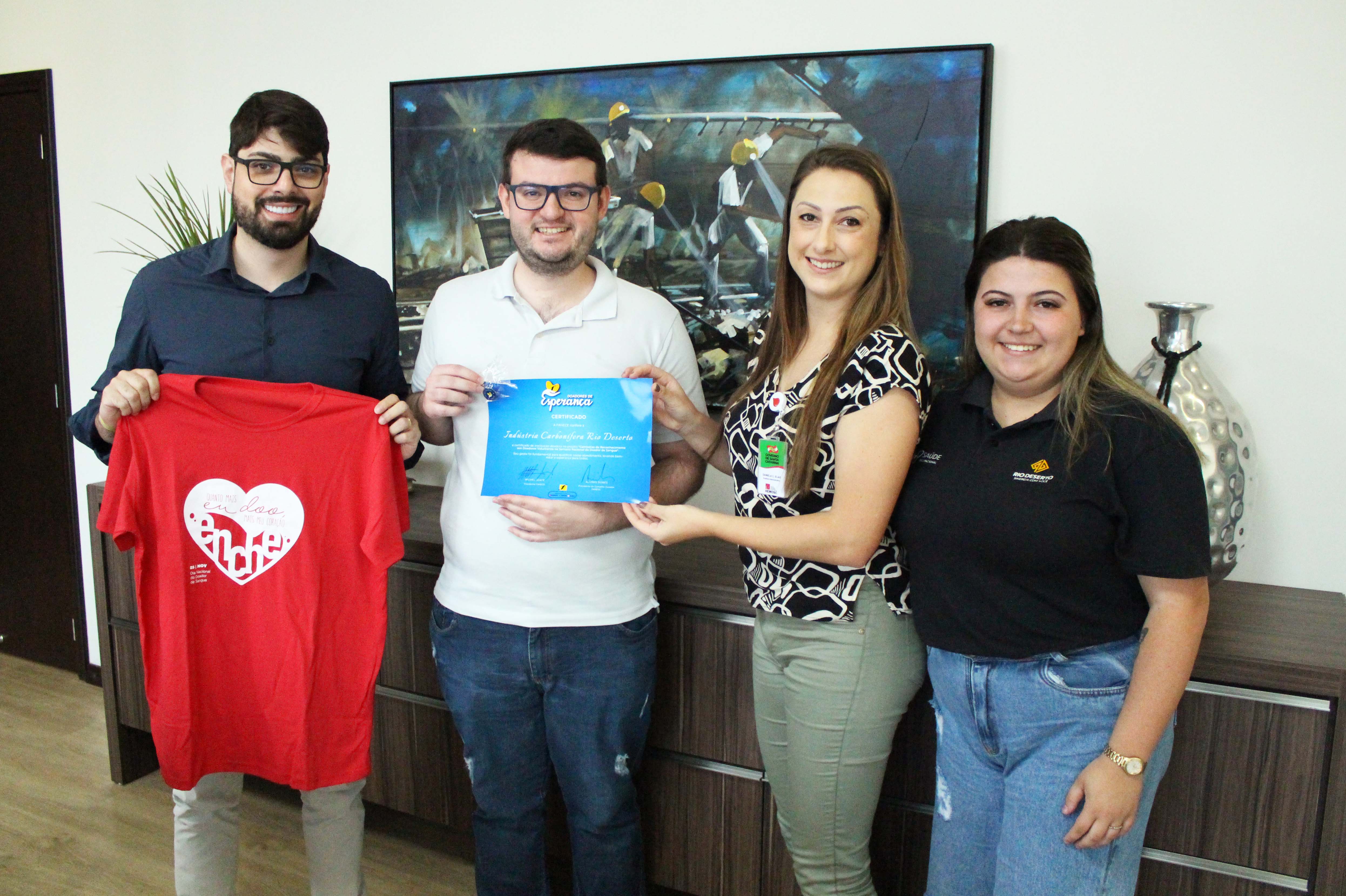 Rio Deserto recebe certificado “Doadores de Esperança”, da Fahece