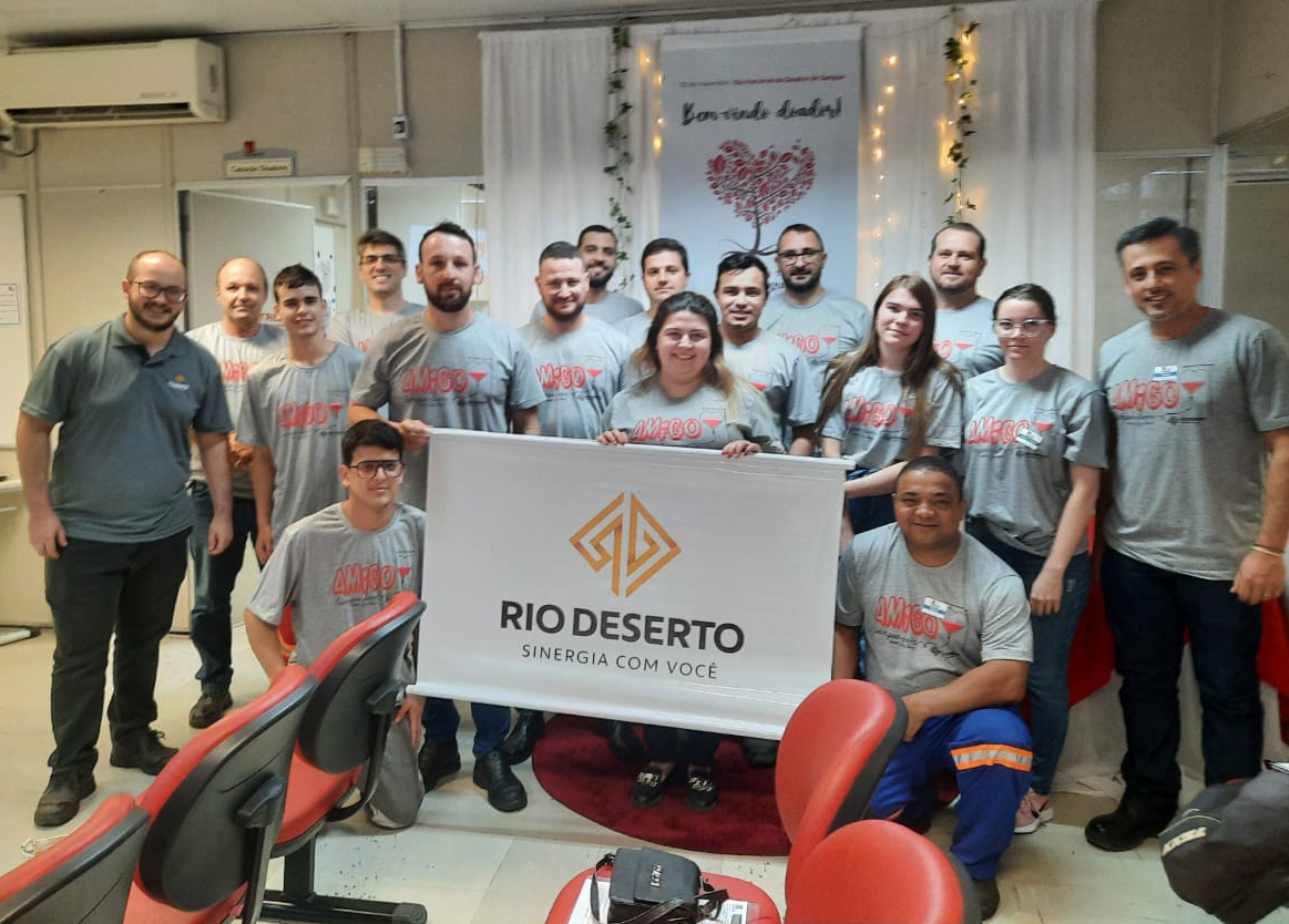 Mais de 20 colaboradores da Rio Deserto vão ao Hemosc para doação de sangue